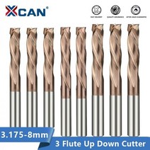 엔드밀 금속 알루미늄 절단용 xcan 압축 링 커터 18 -8mm 섕크 업 다운 컷 3, 12x12x45x100mm