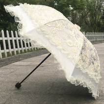 RUIXIANG 디자인 레이스 양산 햇빛차단 태양 보호 UV 보호 더블 레이어 블랙 고무 레이스 리본
