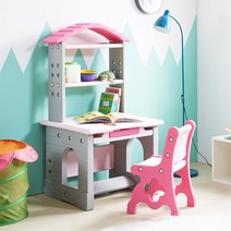 에스메라다 어린이 바른자세 높이조절 책상 의자 세트, 핑크 세트