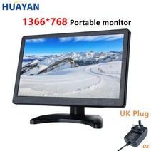 11.6 인치/12 인치 휴대용 모니터 LCD HD 미니 TV 컴퓨터 PS3/PS4 라즈베리 파이 CCTV 비디오 입력 HDMI VG, 04 12 - 1366x768