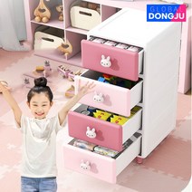 어린이 키즈 토끼 서랍장 2단 3단 4단 5단 6단 아기 사물함, 1조각, 5단 갈색곰