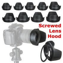 니콘호환 캐논호환 소니 후지 올림푸스 DSLR 카메라에 대한 ABS 스크류 양산 렌즈 후드 49mm 52mm, 03 67mm