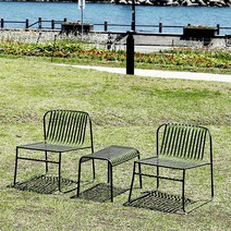 에이비퍼니쳐 코나 더블 카페 라운지 야외용 테이블세트, 2인세트(올리브그린)