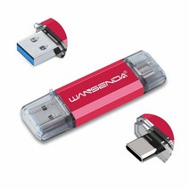 WANSENDA OTG 타입 C 및 USB 3.0/3.1 플래시 드라이브 32GB 64GB 128GB 256GB 512GB USB 썸 드라이브 안드로이드 장치/PC/맥용 (32GB, Red_64GB