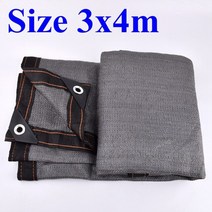 전원주택담장 단독주택 테라스 가림막 담벼락 담장 주물 휀스 회색 차양 그물 발코니 식물 대피소 야외 수영장 차양 애완 동물 집 차양 그물 차 창고 태양 그늘 비율, 3x4m