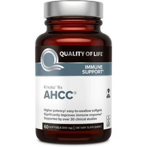 퀄리티오브라이프 키노코 AHCC Rx 표고버섯균사체 알파글루칸 비건 60캡슐, 1병