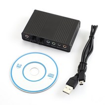 사운드블라스터 usb 6 채널 5.17.1 서라운드 외부 카드 pc 노트북 데스크탑 태블릿 오디오 광학 어댑터 카드 스톡 섬유 spdif 블랙, 협력사