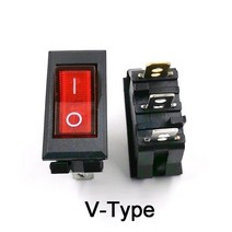 KCD3 3 핀 2 모드 라이트 32*16mm V 형 C 로커 스위치 16A 250V, 01 V-type Button x1PC