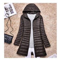경량 롱 패딩 겨울 오리털 자켓 여성 다운 코트 가을 후드 슬림