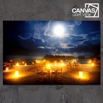 [피엘디자인] LED액자 캔뷰 - 해변의디너타임 / 인테리어 조명 캔버스 액자