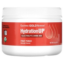 캘리포니아 골드 뉴트리션 BEVERAGES - Hydratio 하이드라티오nUP - 전해질 푸룻펀치 Fruit Punch 8oz 227g, 8 온스