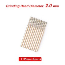 10Pcs 1-8mm 타원형 다이아몬드 그라인딩 헤드 마운트 포인트 비트 Burr 바늘 연마 스톤 옥 조각 필링 대, 03 2.0mm x 2.35mm