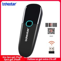 Trohestar 무선 바코드 스캐너 1D 2D 안드로이드 코드 리더 2.4GHz 리더 연결 물류 스캐너 슈퍼마켓 코드|Scanners|, 1D CCD Back