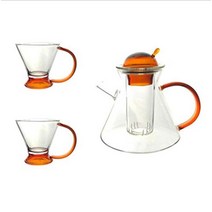 IwaiLoft 수제 내열 유리 티포트 차거름망 홍차 주전자 일본 복고양이, 500ml + 북유럽 타입