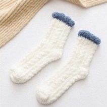RT 여자 여성 데일리 깔끔한 겨울 수면 양말 색상 화이트