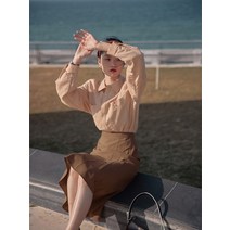 에프터블라우스 봄옷 프렌치 클래식 디자인감각 와이셔츠 블루 스타일리쉬 여성 2582407198