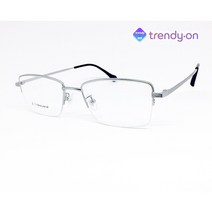 트랜디온 반무테 베타티타늄 실버 남녀공용 사각 안경테