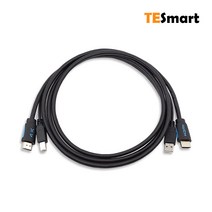 티이스마트 듀얼모니터 HDMI 2포트 KVM 스위치, KVM 통합 케이블 3M (HDMI 2.0)