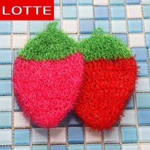 롯데이라이프 1p 롯데 이라이프 딸기 수세미(9cm×14cm) 수세미 행주
