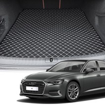 아이칸 아우디 A6 (C8) 퀄팅 트렁크매트 자동차 가죽 바닥 ﻿(20년~), 트렁크바닥매트 (일체형), 블랙+블랙, 아우디 A6 (20년~)