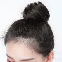 피케이몰 여성 똥머리 올림머리 헤어 가발 머리밴드, 1개, 브라운블랙