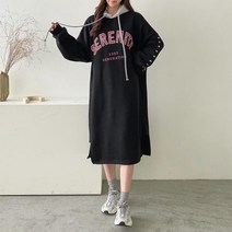 마롱패션 데일리 후드 베이지 블랙 여성 봄 여름 원피스
