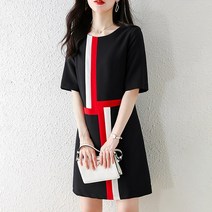 무드무드 로파이 라인 5부소매 원피스