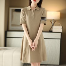 요우니 여름 여자 골프웨어 카라 반팔 원피스