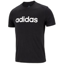 아디다스 로고 반팔티 검정 리니어 SJ 티 S/S GL0057