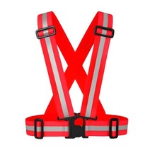 하이라이트 반사 스트랩 야간 작업 보안 러닝 사이클링 안전 조끼 높은 가시성 재킷, 빨간, 1개