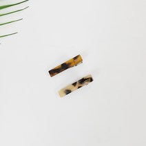 (2개1세트) 프랑스핀 호피 타이니 초미니 4 cm 일자 클립 옆머리 집게핀