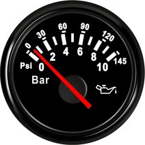 유면계 유량계 보트 자동차 오일 압력 게이지 센서 수정 52mm 오일 압력 미터 0-10bar 0-145psi 트럭 보트, 01 BN