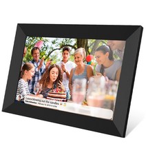전자액자 스마트 디지털액자 와이파이 10 1 인치 사진 사진 프레임 1280 x 800 ips 터치 스크린 분리형 홀더 16gb 사진 프레임 앱 제어, 오 플러그, 검은색