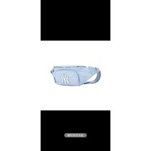 MLB Old Flower Pocket Full Print 자수 NY 비스듬한 크로스 -백 숄더백 만두 앵커 라이브 방송 가방, 파란색