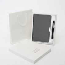 스티치 다이어리형 노트볼펜세트그레이 쇼핑백포함 중학생다이어리 생일파티선물