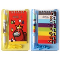 어몽어스 목걸이 수첩 볼펜 세트