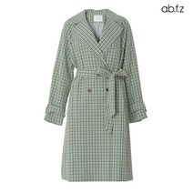 에이비플러스 ab.f.z 그린 라인체크 벨트SET 트렌치 코트 (AFV1GR02A)