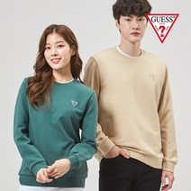 [게스] 미니삼각 PVC로고 CP쭈리 맨투맨 NM1K0161