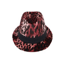 바틀린트 호피 무늬 캐주얼 숏챙 페도라 중절모 독특한모자