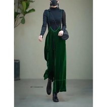 골덴점프수트 실크 벨벳 캐주얼 여성 가을 바지 패션 디자인 감성 멜빵 캐주얼 빈티지 꾸안꾸