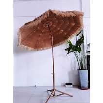 파라솔 밀짚 감성 대형 우산형 비치 휴대용 옥상 해변 미니 테라스 야외 각도조절 사각 피크닉 캠핑, 높이 2m  + 삼각대