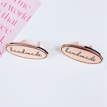 헤세드 DIY)타원형 핸드메이드 금속라벨 (40mm*20mm), 로즈골드