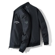 Callaway 봄 골프 남성 재킷 지퍼 칼라 브랜드 야구 의류 캐주얼 스포츠 탑, 없음, 01 Black+M  4550kg