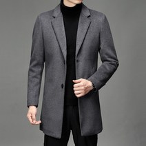 Cold Fly 남성 가을 겨울 캐주얼 코디 미디 모직 트렌치 점퍼 코트