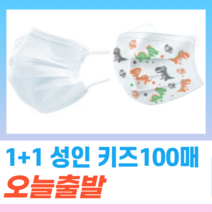 1+1 일회용 비말차단 덴탈 약국 여름용 부직포 나노 방역 보건 3중필터 패션 컬러 소형 성인 마스크 100장, 성인 화이트 50매+성인 화이트 50매
