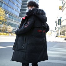 청소년롱패딩 패션 남성 겨울 후드 재킷 파카 긴 코트 캐주얼 외투 패딩 플러스 사이즈 M-5XL
