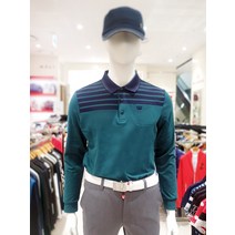 MU스포츠 가을 남성 스트라이프 MIX 스타일 티셔츠 그린 GT72TLM2(1276081)