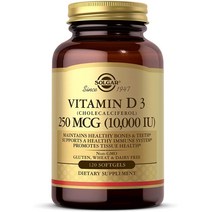 솔가 비타민 D3 (콜레칼시페롤) 250MCG (10 000IU) 120 Softgels