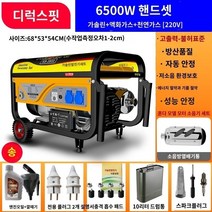 무소음발전기 저소음발전기 모바일 가솔린 발전기 야외 캠핑 휴대용 스톨 220v 홈 소형 3kw 저소음 연료 소비, 6.5KW 수동시동 + 다중연료 220V