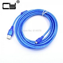 고품질 차폐 USB 2.0-미니 5 핀 M/M 데이터 케이블 3 M 5M 10M 10ft 16FT 33FT 파란색 A Male-5 P B Male mp3 mp4 GPS 자동차, 01 1000cm